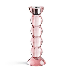 Icy Bobbin Candlestick Pink 23cm