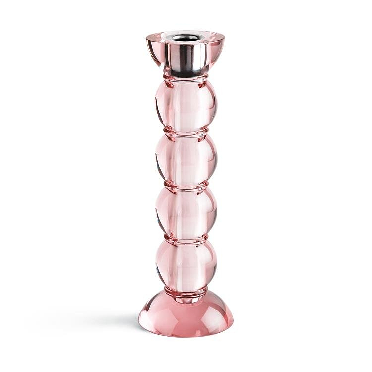 Icy Bobbin Candlestick Pink 23cm - Addison Ross Ltd UK