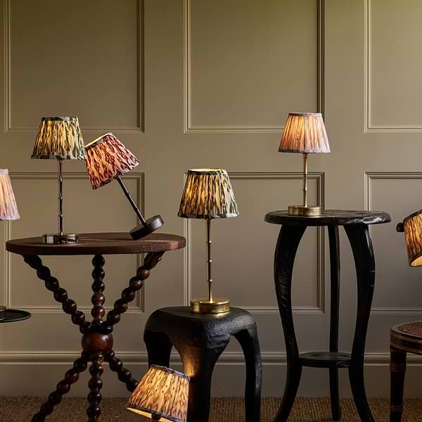 Ikat Empire Khaki & Sage Lampshade - 16cm - Addison Ross Ltd UK