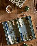 Ikat Khaki Lacquered Backgammon Set