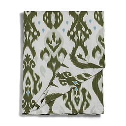 Ikat Khaki Linen Tablecloth
