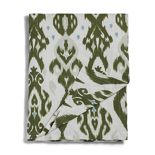 Ikat Khaki Linen Tablecloth