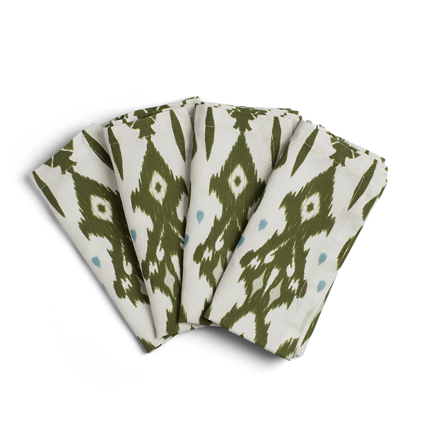 Ikat Khaki Napkins - Set of 4 - Addison Ross Ltd UK