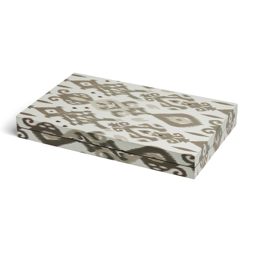 Ikat Mink Lacquered Backgammon Set - Addison Ross Ltd UK