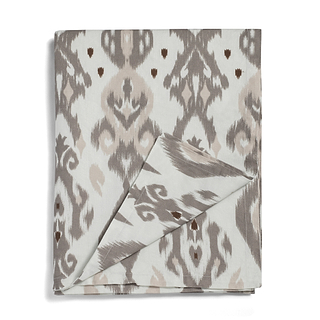 Ikat Mink Linen Tablecloth
