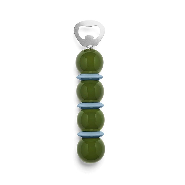 Khaki Green & Pale Denim Bobbin Bottle Opener - Addison Ross Ltd UK