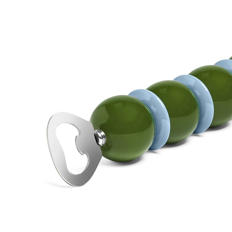 Khaki Green & Pale Denim Bobbin Bottle Opener - Addison Ross Ltd UK