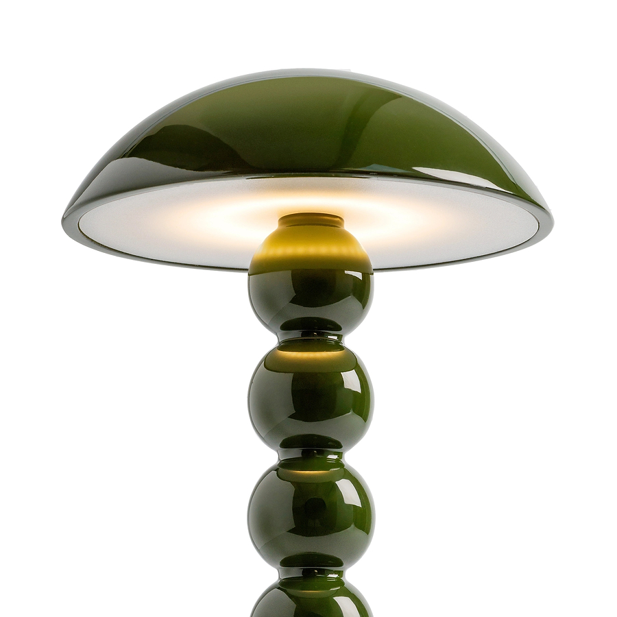 Khaki Lacquer Rechargeable Bobbin LED Lamp - Addison Ross Ltd UK