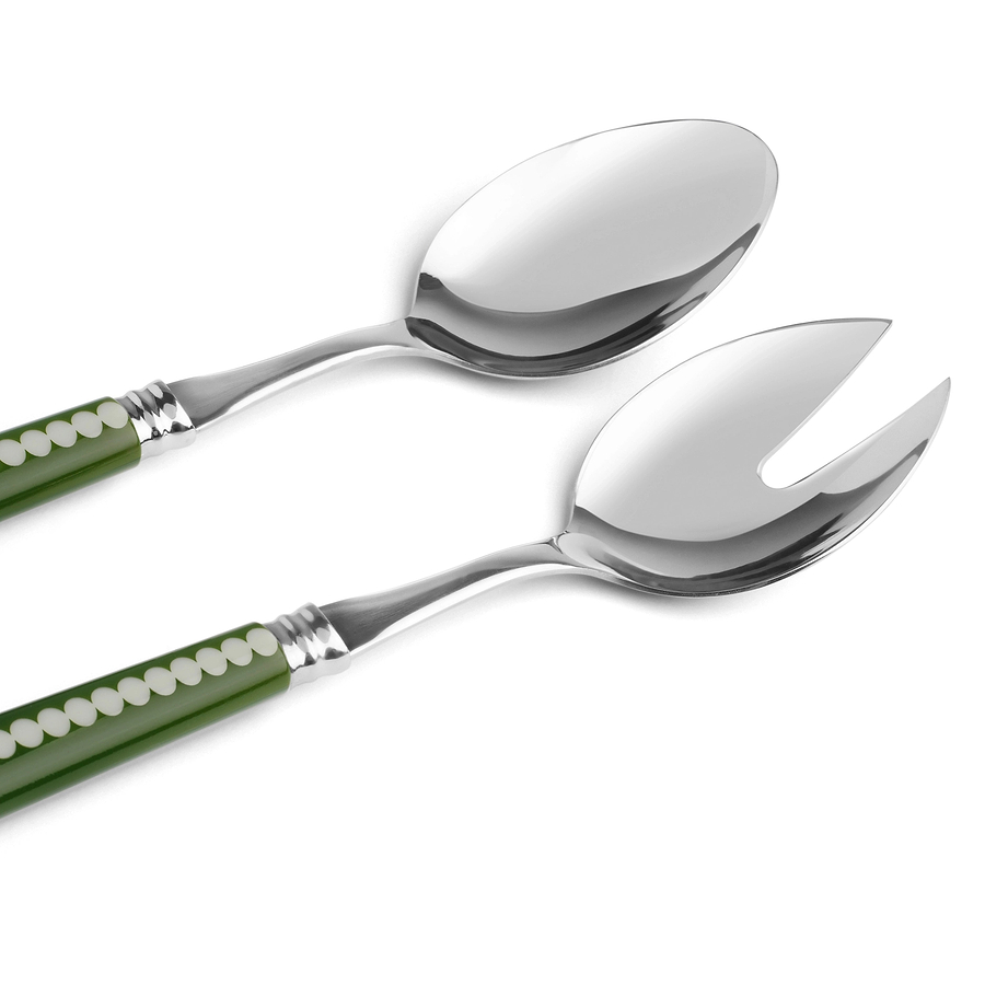 Khaki & Sage Bobbin Salad Servers - 2-Piece Set - Addison Ross Ltd UK