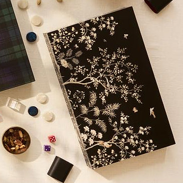 Lacquer Backgammon Set Black Chinoiserie - Addison Ross Ltd UK