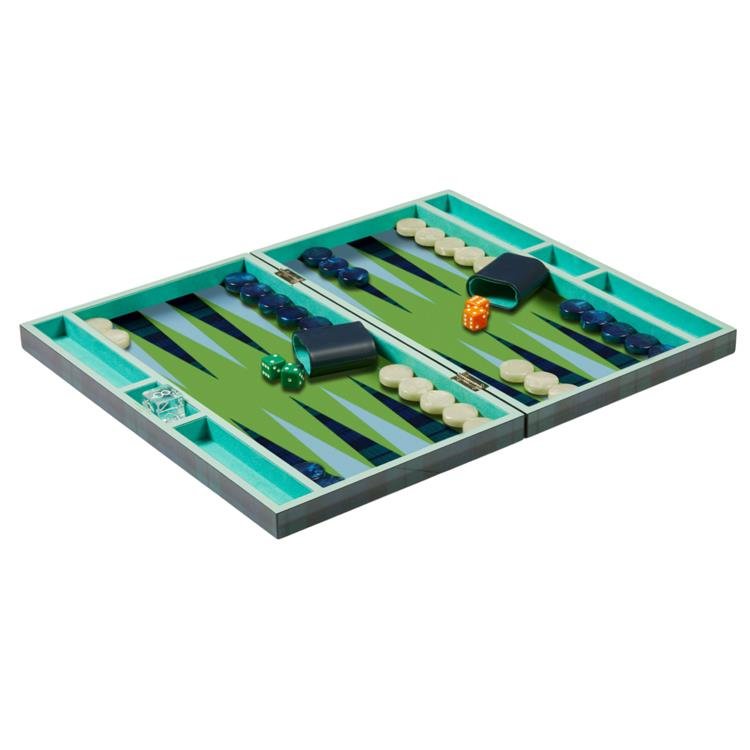 Lacquer Backgammon Set Tartan - Addison Ross Ltd UK