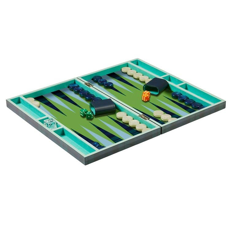 Lacquer Backgammon Set Tartan - Addison Ross Ltd UK