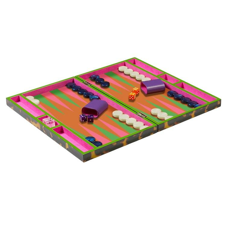 Lacquer Backgammon Set Tortoiseshell - Addison Ross Ltd UK