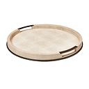 Large Round Ecru Shagreen Tray
