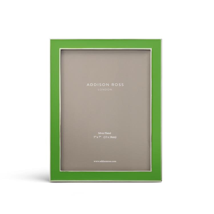 Leaf Green Enamel & Silver Frame - Addison Ross Ltd UK