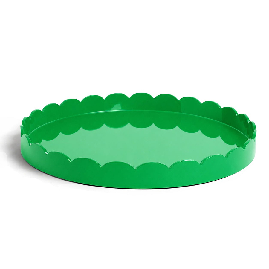 Leaf Green Round Large Lacquered Scallop Tray - Addison Ross Ltd UK