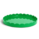 Leaf Green Round Large Lacquered Scallop Tray