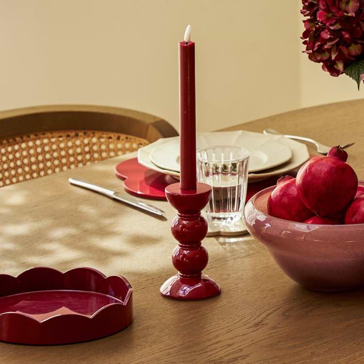 Medium Cherry Bobbin Candlestick - 14cm - Addison Ross Ltd UK