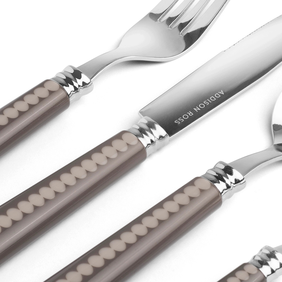Mink & Cappuccino Bobbin Cutlery - 16-Piece Set - Addison Ross Ltd UK