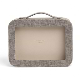Mink Grasscloth & Cappuccino Suede Interior Mahjong Travel Case