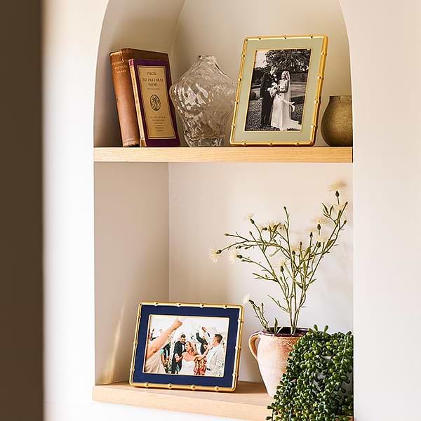 Navy & Gold Bamboo Enamel Photo Frame - Addison Ross Ltd UK