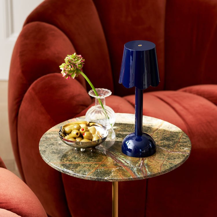 Navy Scallop Rechargeable LED Lamp - Addison Ross Ltd UK
