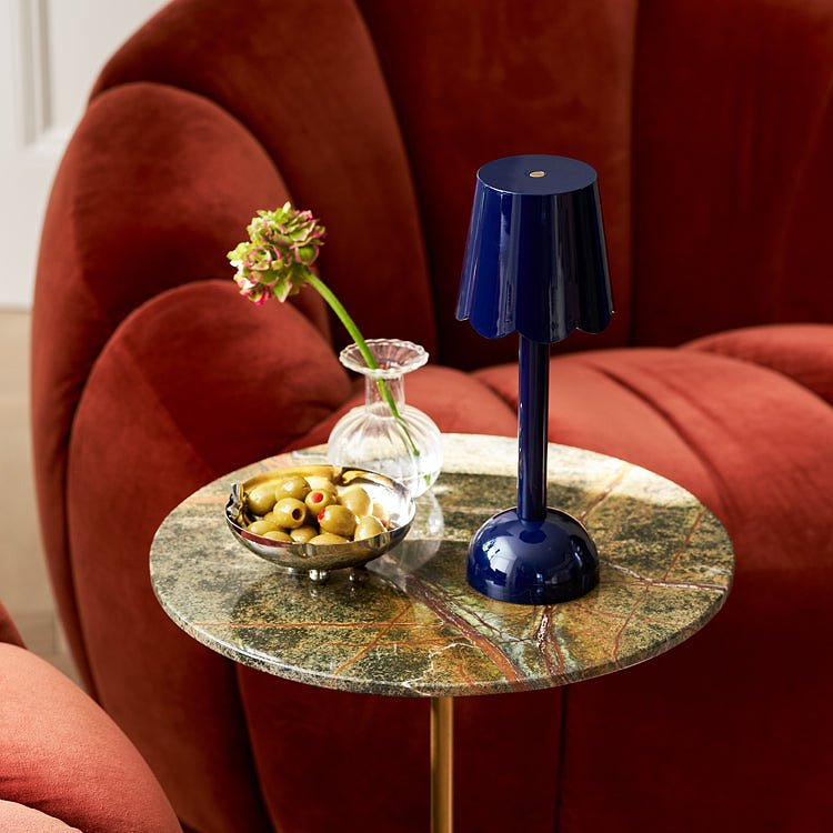 Navy Scallop Rechargeable LED Lamp - Addison Ross Ltd UK
