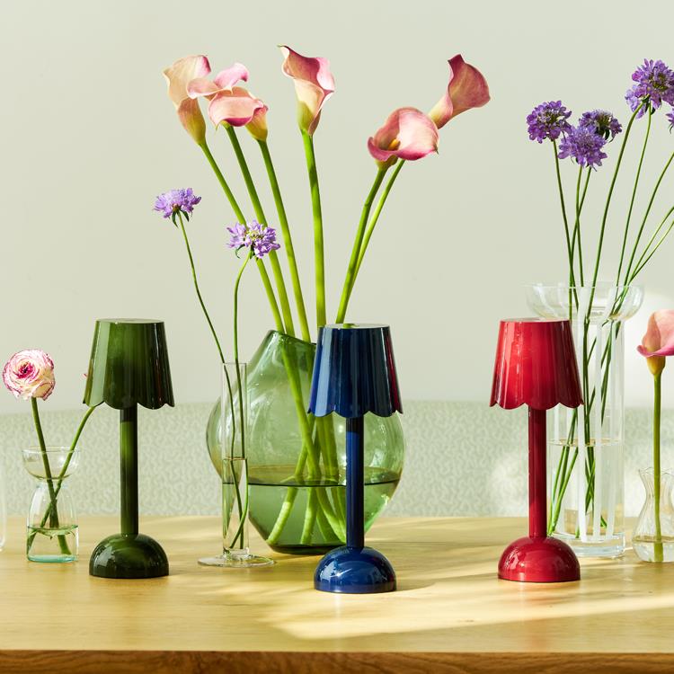 Navy Scallop Rechargeable LED Lamp - Addison Ross Ltd UK