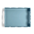 Orange & Chambray Lacquered Scallop Medium Two - Tone Tray - Addison Ross Ltd UK
