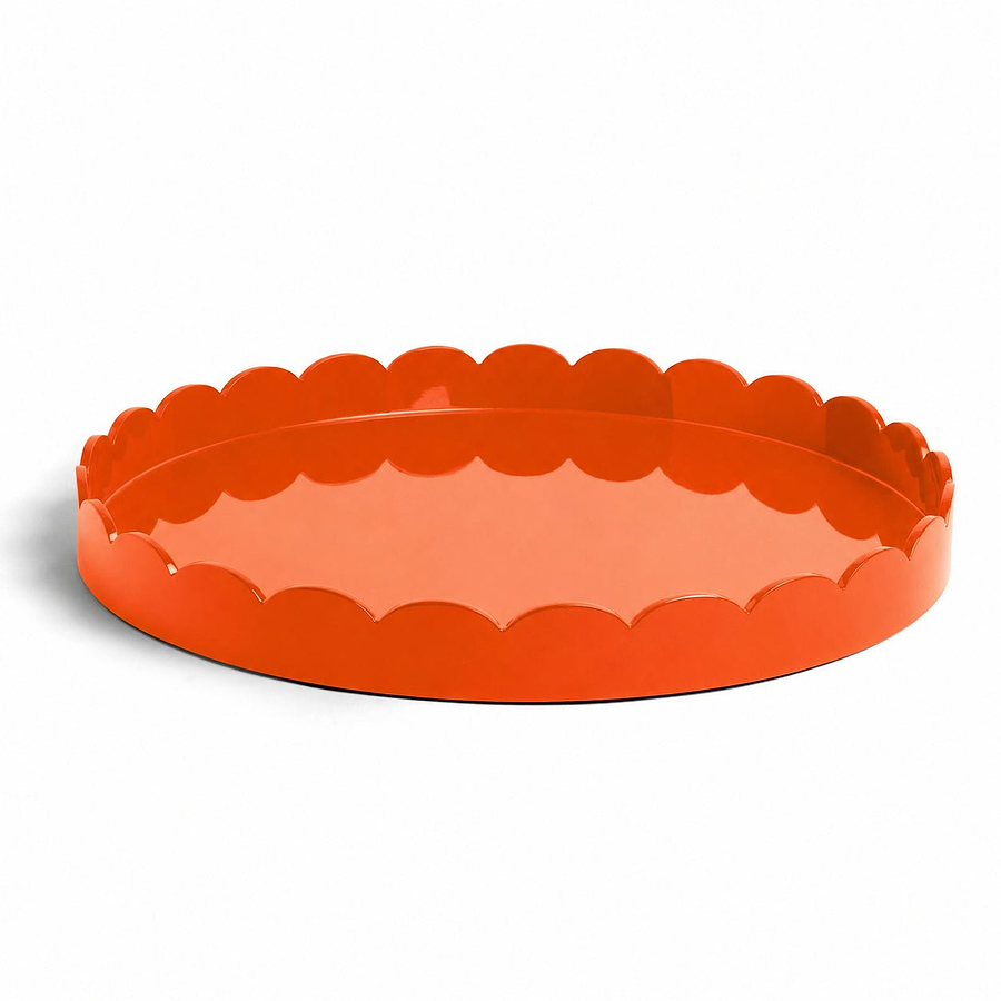 Orange Round Large Lacquered Scallop Tray - Addison Ross Ltd UK