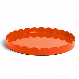 Orange Round Large Lacquered Scallop Tray