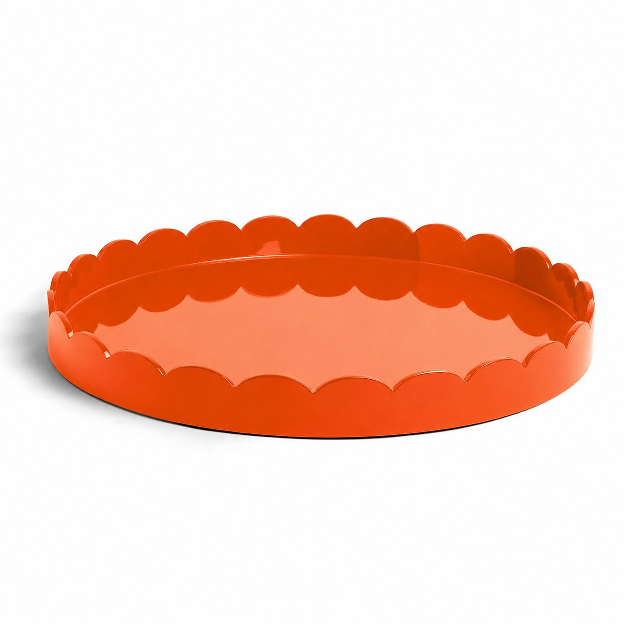 Orange Round Large Lacquered Scallop Tray - Addison Ross Ltd UK