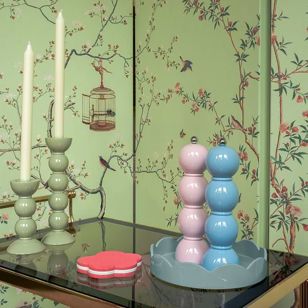 Pale Denim Blue Small Round Scallop Tray - Addison Ross Ltd UK