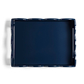 Pale Denim & Navy Lacquered Scallop Medium Two - Tone Tray - Addison Ross Ltd UK