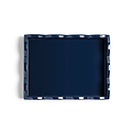 Pale Denim & Navy Lacquered Scallop Small Two - Tone Tray - Addison Ross Ltd UK