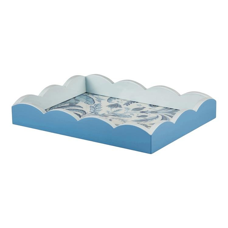 Palm Beach Blue Lacquered Scallop Small Tray - Addison Ross Ltd UK