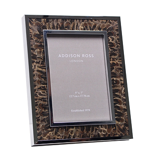 Wide Pheasant Feather & Silver Frame