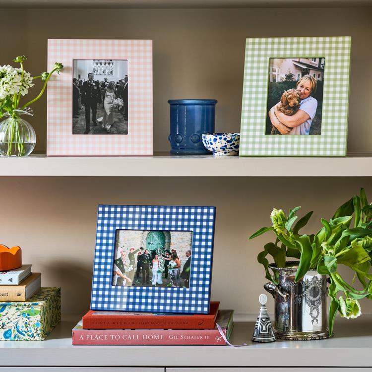 Pink Gingham Lacquer Photo Frame - Addison Ross Ltd UK