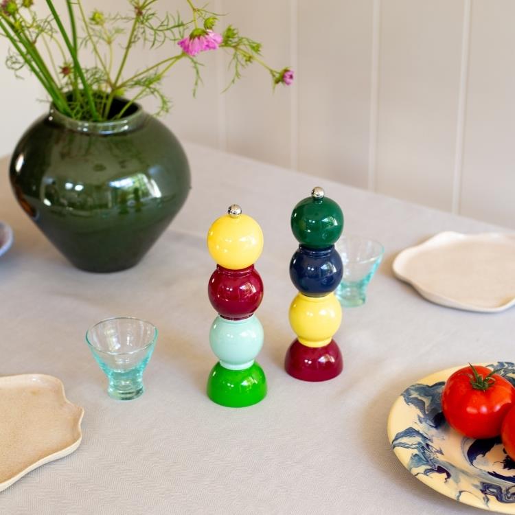 Racing Green and Yellow Multi Bob Salt & Pepper Mills - Addison Ross Ltd UK
