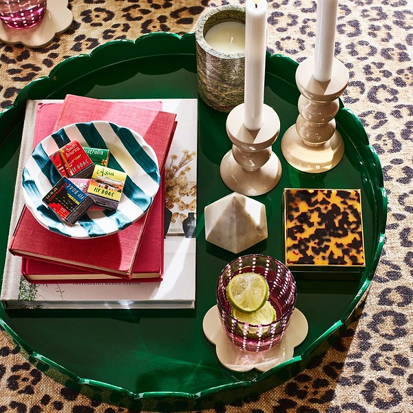 Racing Round Large Lacquered Scallop Tray - Addison Ross Ltd UK