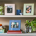 Sage Gingham Lacquer Photo Frame - Addison Ross Ltd UK