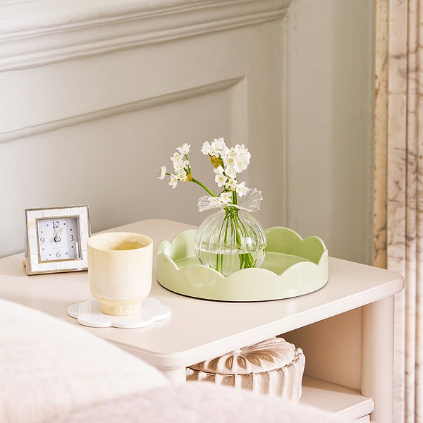 Sage Green Small Round Scallop Tray - Addison Ross Ltd UK