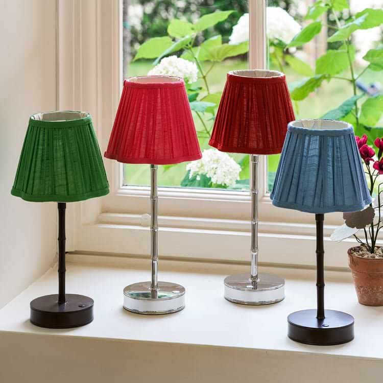 Silver Bamboo Rechargeable Lamp Base - 30cm - Addison Ross Ltd UK