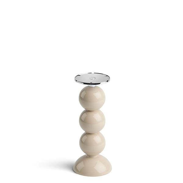 Small Cappuccino Bobbin Lamp Base & Rechargeable Bulb