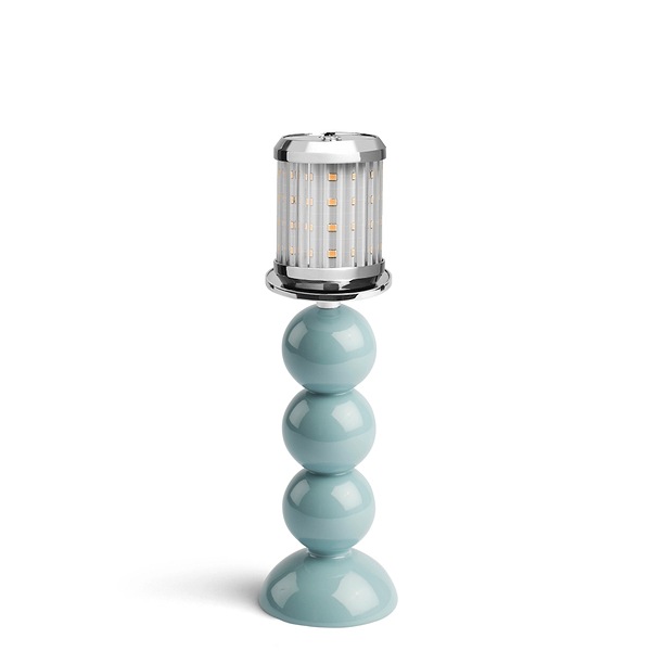Small Chambray Bobbin Lamp Base & Rechargeable Bulb