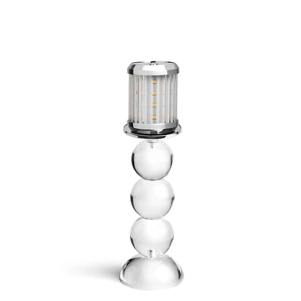 Small Clear Bobbin Lamp Base & Rechargeable Bulb
