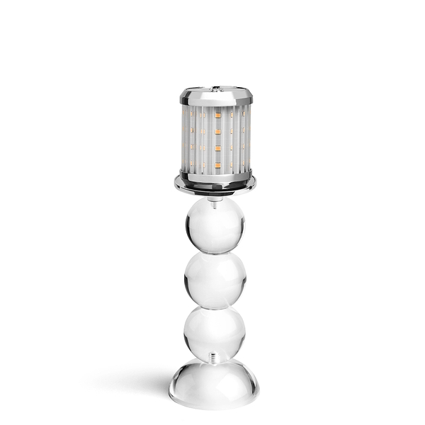 Small Clear Bobbin Lamp Base & Rechargeable Bulb