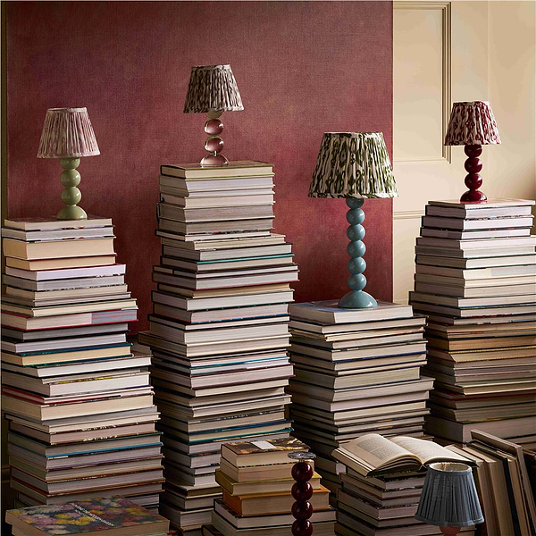 Small Sage Bobbin Lacquered Lamp Base & Rechargeable Bulb