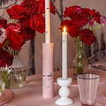 Small White Bobbin Candlestick - 10cm - Addison Ross Ltd UK
