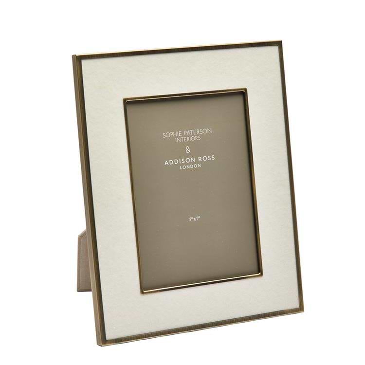 Sophie Paterson Photo Frame Cream Velvet 5 x 7" - Addison Ross Ltd UK